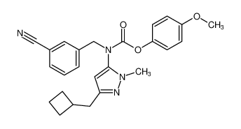 4-methoxyphenyl (3-cyanobenzyl)(3-(cyclobutylmethyl)-1-methyl-1H-pyrazol-5-yl)carbamate CAS:393577-60-1 manufacturer & supplier