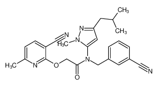 2-((3-cyano-6-methylpyridin-2-yl)oxy)-N-(3-cyanobenzyl)-N-(3-isobutyl-1-methyl-1H-pyrazol-5-yl)acetamide CAS:393578-13-7 manufacturer & supplier