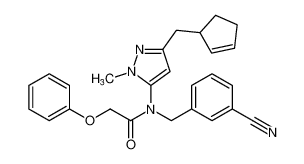 N-(3-cyanobenzyl)-N-(3-(cyclopent-2-en-1-ylmethyl)-1-methyl-1H-pyrazol-5-yl)-2-phenoxyacetamide CAS:393578-71-7 manufacturer & supplier