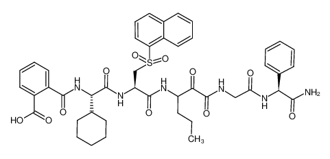 2-(((1S,4R,14S)-15-amino-1-cyclohexyl-4-((naphthalen-1-ylsulfonyl)methyl)-2,5,8,9,12,15-hexaoxo-14-phenyl-7-propyl-3,6,10,13-tetraazapentadecyl)carbamoyl)benzoic acid CAS:393582-23-5 manufacturer & supplier