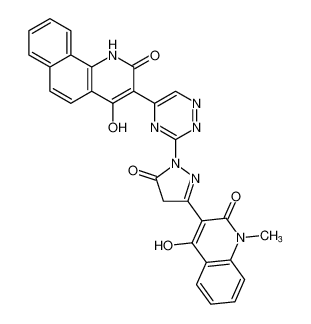 4-hydroxy-3-(3-(3-(4-hydroxy-1-methyl-2-oxo-1,2-dihydroquinolin-3-yl)-5-oxo-4,5-dihydro-1H-pyrazol-1-yl)-1,2,4-triazin-5-yl)benzo[h]quinolin-2(1H)-one CAS:393585-77-8 manufacturer & supplier