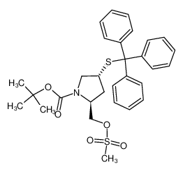 (2S,4R)-2-methanesulfonyloxymethyl-4-tritylsulfanylpyrrolidine-1-carboxylic acid tert-butyl ester CAS:393791-87-2 manufacturer & supplier