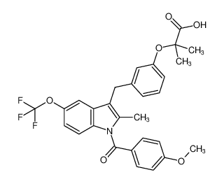 2-(3-((1-(4-methoxybenzoyl)-2-methyl-5-(trifluoromethoxy)-1H-indol-3-yl)methyl)phenoxy)-2-methylpropanoic acid CAS:393794-41-7 manufacturer & supplier