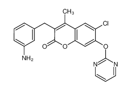 4-methyl-3-(3-aminobenzyl)-7-(pyrimidin-2-yloxy)-6-chloro-2-oxo-2H-1-benzopyran CAS:393811-67-1 manufacturer & supplier