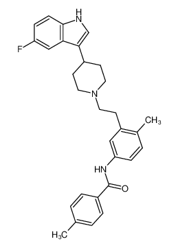 3-(1-{2-[2-Methyl-5-(4-methylbenzoylamino)phenyl]ethyl}piperidin-4-yl)-5-fluoro-1H-indole CAS:393836-65-2 manufacturer & supplier