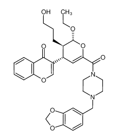 3-((2R,3R,4S)-6-(4-(benzo[d][1,3]dioxol-5-ylmethyl)piperazine-1-carbonyl)-2-ethoxy-3-(3-hydroxypropyl)-3,4-dihydro-2H-pyran-4-yl)-4H-chromen-4-one CAS:394253-29-3 manufacturer & supplier