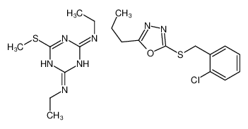 2-[(2-chlorophenyl)methylsulfanyl]-5-propyl-1,3,4-oxadiazole,2-N,4-N-diethyl-6-methylsulfanyl-1,3,5-triazine-2,4-diamine CAS:39442-41-6 manufacturer & supplier