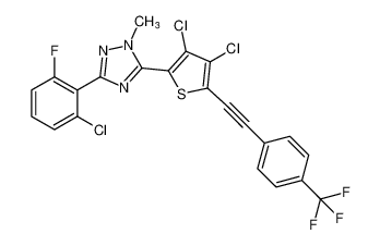 3-(2-chloro-6-fluorophenyl)-5-(3,4-dichloro-5-((4-(trifluoromethyl)phenyl)ethynyl)thiophen-2-yl)-1-methyl-1H-1,2,4-triazole CAS:395081-74-0 manufacturer & supplier