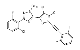 3-(2-chloro-6-fluorophenyl)-5-(3,4-dichloro-5-((2,6-difluorophenyl)ethynyl)thiophen-2-yl)-1-methyl-1H-1,2,4-triazole CAS:395081-76-2 manufacturer & supplier