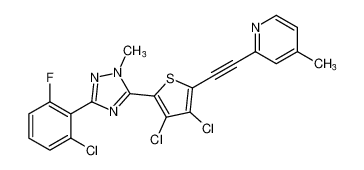 2-((3,4-dichloro-5-(3-(2-chloro-6-fluorophenyl)-1-methyl-1H-1,2,4-triazol-5-yl)thiophen-2-yl)ethynyl)-4-methylpyridine CAS:395081-93-3 manufacturer & supplier