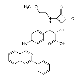 (S)-2-((2-((2-methoxyethyl)amino)-3,4-dioxocyclobut-1-en-1-yl)amino)-3-(4-((3-phenylisoquinolin-1-yl)amino)phenyl)propanoic acid CAS:395092-88-3 manufacturer & supplier