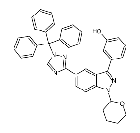 3-{1-perhydro-2H-pyran-2-yl-5-[1-(triphenylmethyl)(1,2,4-triazol-3-yl)]-1H-indazol-3-yl}phenol CAS:395104-16-2 manufacturer & supplier