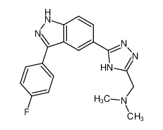 {5-[3-(4-FLUOROPHENYL)-1H-INDAZOL-5-YL]-4H-[1,2,4]-TRIAZOL-3-YLMETHYL}-DIMETHYL-AMINE CAS:395104-99-1 manufacturer & supplier