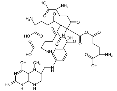 (2S,6R,11S)-2,11-diamino-6-[[(4S)-4-amino-4-carboxybutanoyl]-[4-[(2-amino-5-methyl-4-oxo-1,6,7,8-tetrahydropteridin-6-yl)methylamino]benzoyl]amino]-6-[(4S)-4-amino-4-carboxybutanoyl]oxycarbonyl-7-(carboxymethyl)-5,8-dioxododecanedioic acid C