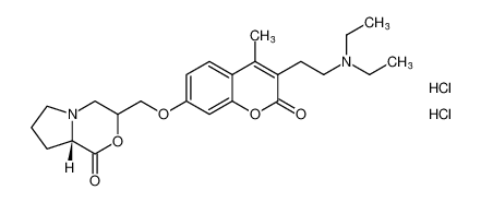 (8aS)-3-(((3-(2-(diethylamino)ethyl)-4-methyl-2-oxo-2H-chromen-7-yl)oxy)methyl)hexahydro-1H-pyrrolo[2,1-c][1,4]oxazin-1-one dihydrochloride CAS:395645-24-6 manufacturer & supplier