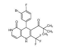 4-(3-bromo-4-fluorophenyl)-3-pivaloyl-2-(trifluoromethyl)-4,6-dihydro-1,6-naphthyridin-5(1H)-one CAS:395665-24-4 manufacturer & supplier