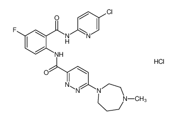 N-(2-((5-chloropyridin-2-yl)carbamoyl)-4-fluorophenyl)-6-(4-methyl-1,4-diazepan-1-yl)pyridazine-3-carboxamide hydrochloride CAS:395684-39-6 manufacturer & supplier