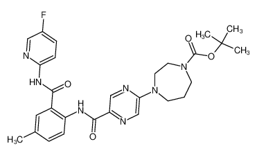 2-[5-(4-t-Butoxycarbonylhexahydro-1,4-diazepin-1-yl)pyrazin-2-ylcarbonylamino]-5-methyl-N-(5-fluoropyridin-2-yl)-benzamide CAS:395684-87-4 manufacturer & supplier