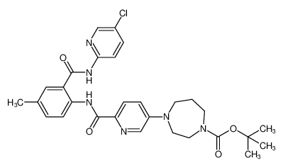 tert-butyl 4-(6-((2-((5-chloropyridin-2-yl)carbamoyl)-4-methylphenyl)carbamoyl)pyridin-3-yl)-1,4-diazepane-1-carboxylate CAS:395685-09-3 manufacturer & supplier