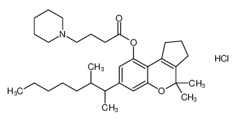 4,4-dimethyl-7-(3-methyloctan-2-yl)-1,2,3,4-tetrahydrocyclopenta[c]chromen-9-yl 4-(piperidin-1-yl)butanoate hydrochloride CAS:39590-60-8 manufacturer & supplier