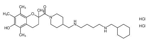 (4-(((4-((cyclohexylmethyl)amino)butyl)amino)methyl)piperidin-1-yl)(6-hydroxy-2,5,7,8-tetramethylchroman-2-yl)methanone dihydrochloride CAS:396071-02-6 manufacturer & supplier