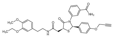 rel-3-((2R,5S)-5-(2-((3-ethoxy-4-methoxyphenethyl)amino)-2-oxoethyl)-4-oxo-2-(4-(prop-2-yn-1-yloxy)phenyl)thiazolidin-3-yl)benzamide CAS:396081-41-7 manufacturer & supplier