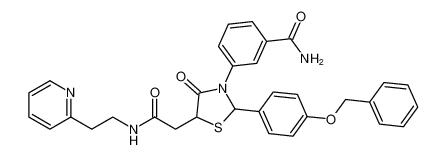 3-(2-(4-(benzyloxy)phenyl)-4-oxo-5-(2-oxo-2-((2-(pyridin-2-yl)ethyl)amino)ethyl)thiazolidin-3-yl)benzamide CAS:396082-27-2 manufacturer & supplier