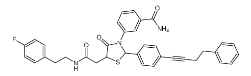 3-(5-(2-((4-fluorophenethyl)amino)-2-oxoethyl)-4-oxo-2-(4-(4-phenylbut-1-yn-1-yl)phenyl)thiazolidin-3-yl)benzamide CAS:396084-34-7 manufacturer & supplier