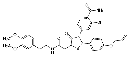 4-(2-(4-(allyloxy)phenyl)-5-(2-((3,4-dimethoxyphenethyl)amino)-2-oxoethyl)-4-oxothiazolidin-3-yl)-2-chlorobenzamide CAS:396085-60-2 manufacturer & supplier