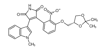 (R)-3-(3-((2,2-dimethyl-1,3-dioxolan-4-yl)methoxy)-2-nitrophenyl)-4-(1-methyl-1H-indol-3-yl)-1H-pyrrole-2,5-dione CAS:396091-62-6 manufacturer & supplier