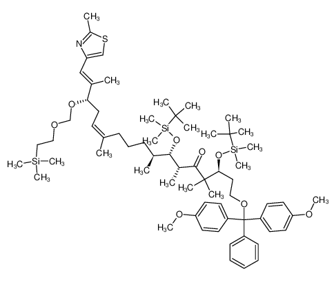 (3S,6R,7S,8S,15S,12Z,16E)-1-[di-(4-methoxyphenyl)(phenyl)-methoxy]-3,7-bis-(tert-butyldimethylsilyloxy)-4,4,6,8,12,16-hexamethyl-17-(2-methyl-1,3-thiazol-4-yl)-15-(2-trimethylsilylethoxy)-methoxyheptadeca-12,16-dien-5-one CAS:396092-60-7 man