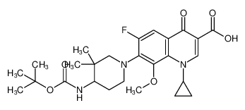 7-(4-((tert-butoxycarbonyl)amino)-3,3-dimethylpiperidin-1-yl)-1-cyclopropyl-6-fluoro-8-methoxy-4-oxo-1,4-dihydroquinoline-3-carboxylic acid CAS:396133-46-3 manufacturer & supplier