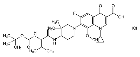 7-(4-((S)-2-((tert-butoxycarbonyl)amino)-3-methylbutanamido)-3,3-dimethylpiperidin-1-yl)-1-cyclopropyl-6-fluoro-8-methoxy-4-oxo-1,4-dihydroquinoline-3-carboxylic acid hydrochloride CAS:396133-50-9 manufacturer & supplier