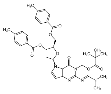 5-[2-deoxy-3,5-di-O-(p-toluoyl)-β-D-erythro-pentofuranosyl]-2-{[(dimethylamino)methylidene]amino}-3,5-dihydro-3-[(pivaloyloxy)methyl]-4H-pyrrolo[3,2-d]pyrimidin-4-one CAS:396650-34-3 manufacturer & supplier