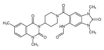 N-(6-(4-(1,6-dimethyl-2,4-dioxo-1,4-dihydroquinazolin-3(2H)-yl)piperidine-1-carbonyl)-1,3-dimethyl-2-oxo-2,3-dihydro-1H-benzo[d]imidazol-5-yl)formamide CAS:396651-14-2 manufacturer & supplier