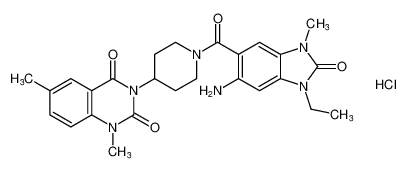 3-(1-(6-amino-1-ethyl-3-methyl-2-oxo-2,3-dihydro-1H-benzo[d]imidazole-5-carbonyl)piperidin-4-yl)-1,6-dimethylquinazoline-2,4(1H,3H)-dione hydrochloride CAS:396651-39-1 manufacturer & supplier