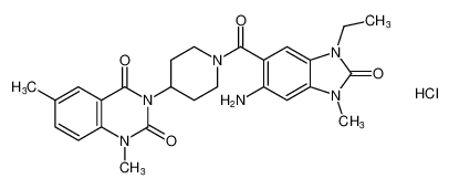 3-(1-(6-amino-3-ethyl-1-methyl-2-oxo-2,3-dihydro-1H-benzo[d]imidazole-5-carbonyl)piperidin-4-yl)-1,6-dimethylquinazoline-2,4(1H,3H)-dione hydrochloride CAS:396651-43-7 manufacturer & supplier