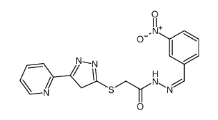 (Z)-N'-(3-nitrobenzylidene)-2-((5-(pyridin-2-yl)-4H-pyrazol-3-yl)thio)acetohydrazide CAS:396718-19-7 manufacturer & supplier