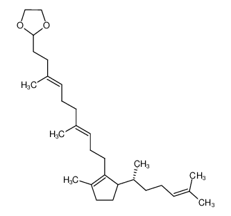 2-{(3E,7E)-10-[5-((R)-1,5-Dimethyl-hex-4-enyl)-2-methyl-cyclopent-1-enyl]-3,7-dimethyl-deca-3,7-dienyl}-[1,3]dioxolane CAS:39724-49-7 manufacturer & supplier