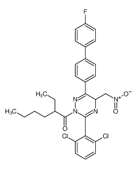 1,2,4-Triazine,3-(2,6-dichlorophenyl)-2-(2-ethyl-1-oxohexyl)-6-(4'-fluoro[1,1'-biphenyl]-4-yl)-2,5-dihydro-5-(nitromethyl)- CAS:397256-06-3 manufacturer & supplier