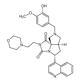 rel-(5R,6aR,9aR)-8-(3-hydroxy-4-methoxybenzyl)-2-(2-morpholinoethyl)-5-(quinolin-4-yl)hexahydro-1H-pyrrolo[3',4':2,3]pyrrolo[1,2-c]imidazole-1,3(2H)-dione CAS:397874-38-3 manufacturer & supplier