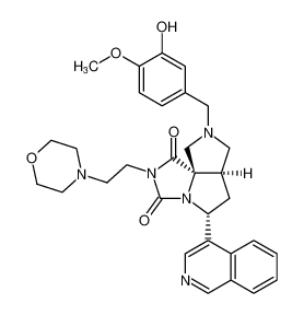 rel-(5R,6aR,9aR)-8-(3-hydroxy-4-methoxybenzyl)-5-(isoquinolin-4-yl)-2-(2-morpholinoethyl)hexahydro-1H-pyrrolo[3',4':2,3]pyrrolo[1,2-c]imidazole-1,3(2H)-dione CAS:397874-39-4 manufacturer & supplier