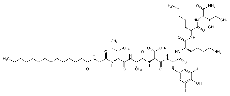 L-Isoleucinamide,N-(1-oxotetradecyl)glycyl-L-isoleucyl-L-alanyl-L-threonyl-3,5-diiodo-L-tyrosyl-D-lysyl-D-lysyl- CAS:398137-52-5 manufacturer & supplier