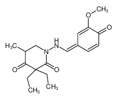 3,3-diethyl-1-[[(E)-(3-methoxy-4-oxocyclohexa-2,5-dien-1-ylidene)methyl]amino]-5-methylpiperidine-2,4-dione CAS:39844-60-5 manufacturer & supplier