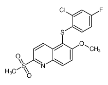 5-((2-chloro-4-fluorophenyl)thio)-6-methoxy-2-(methylsulfonyl)quinoline CAS:398456-17-2 manufacturer & supplier