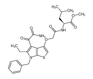 methyl (2-((4-(2-amino-2-oxoacetyl)-6-benzyl-5-ethyl-6H-thieno[2,3-b]pyrrol-3-yl)oxy)acetyl)-L-leucinate CAS:398465-08-2 manufacturer & supplier