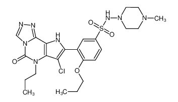 3-(7-chloro-5-oxo-6-propyl-6,9-dihydro-5H-pyrrolo[2,3-e][1,2,4]triazolo[4,3-c]pyrimidin-8-yl)-N-(4-methylpiperazin-1-yl)-4-propoxybenzenesulfonamide CAS:398479-13-5 manufacturer & supplier