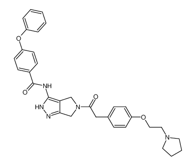 N-{5-{4-[2-(1-pyrrolidinyl)ethoxy]phenyl}acetyl-4,6-dihydropyrrolo[3,4-c]pyrazol-3-yl}-4-phenoxybenzamide CAS:398492-32-5 manufacturer & supplier