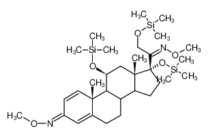 (10R,11S,13S,17R)-17-{1-[(Z)-Methoxyimino]-2-trimethylsilanyloxy-ethyl}-10,13-dimethyl-11,17-bis-trimethylsilanyloxy-6,7,8,9,10,11,12,13,14,15,16,17-dodecahydro-cyclopenta[a]phenanthren-3-one O-methyl-oxime CAS:39852-20-5 manufacturer & supp