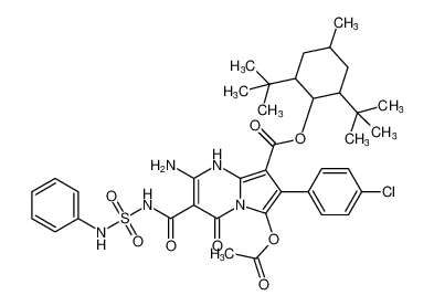 Pyrrolo[1,2-a]pyrimidine-8-carboxylic acid,6-(acetyloxy)-2-amino-7-(4-chlorophenyl)-1,4-dihydro-4-oxo-3-[[[(phenylamino)sulfonyl]amino]carbonyl]-,2,6-bis(1,1-dimethylethyl)-4-methylcyclohexyl ester CAS:399043-74-4 manufacturer & supplier